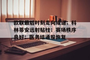 hth在线入口欧联最后时刻走向成谜；科林蒂安远射贴柱；赛场秩序良好；医务组通报恢复的简单介绍
